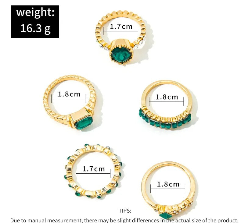 Set de anillos Esmeralda Johana
