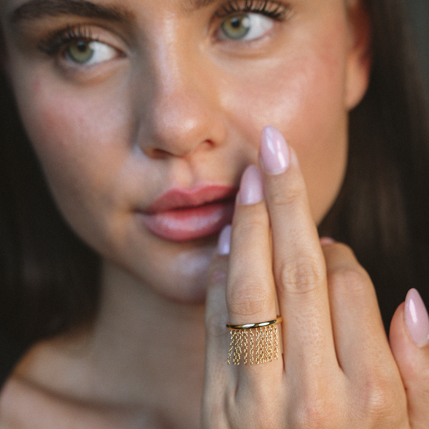 Anillo Plumas Bañado en Oro
