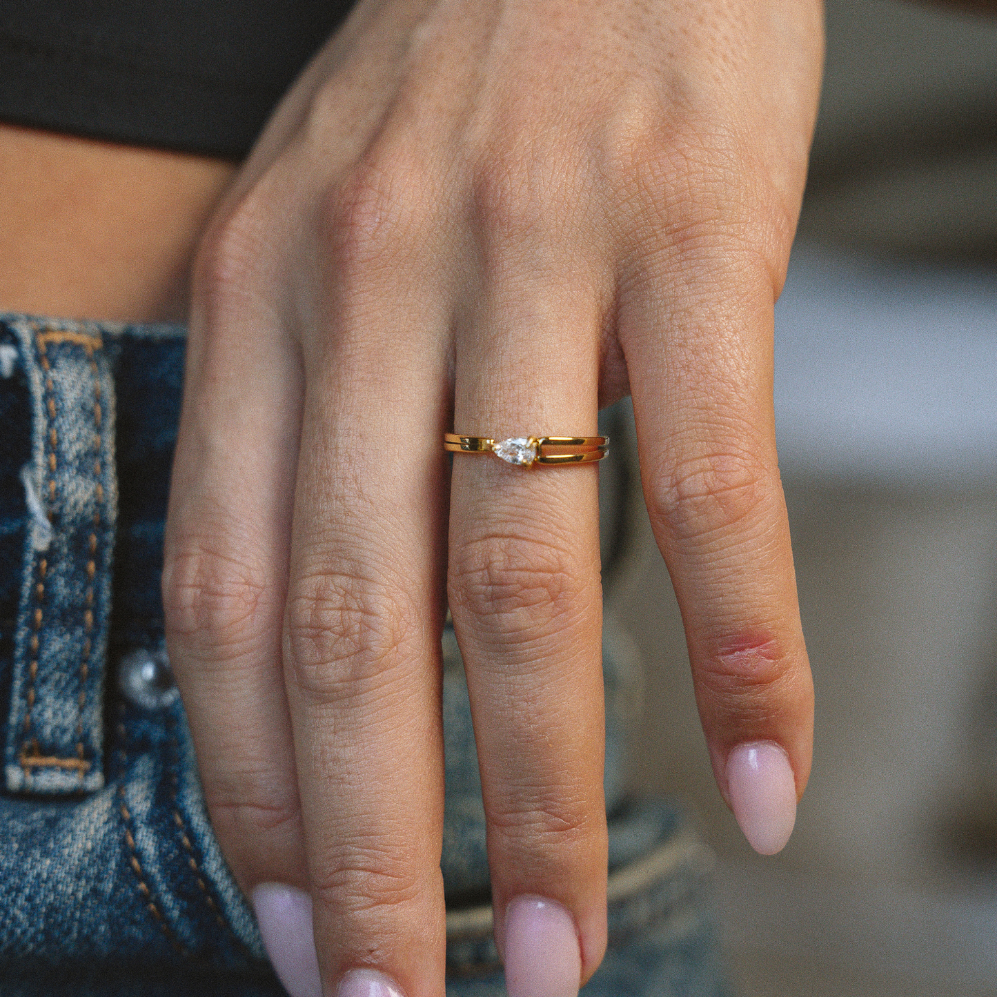 Anillo Veya Chapado en Oro