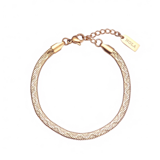 Pulsera de cadena plana de serpiente