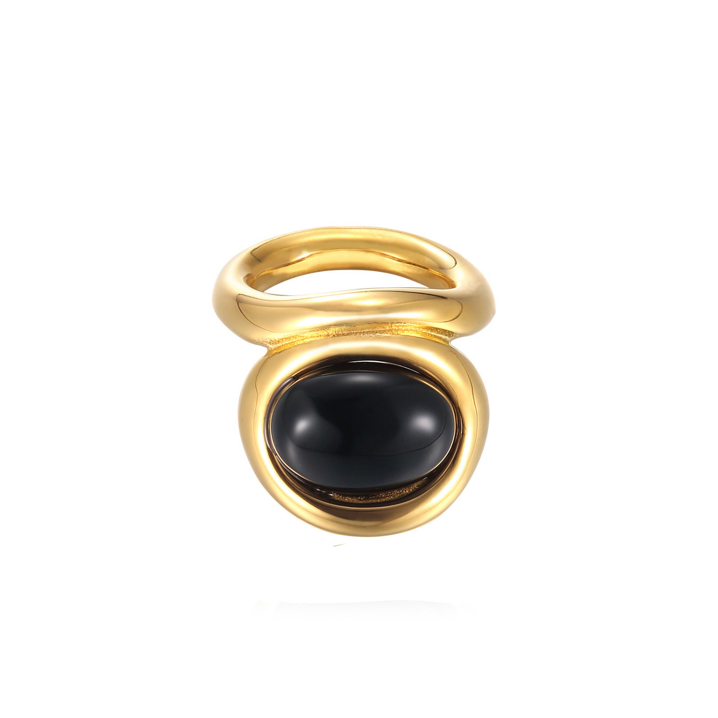 ANILLO DE CÓCTEL LLAMATIVO. NEGRO