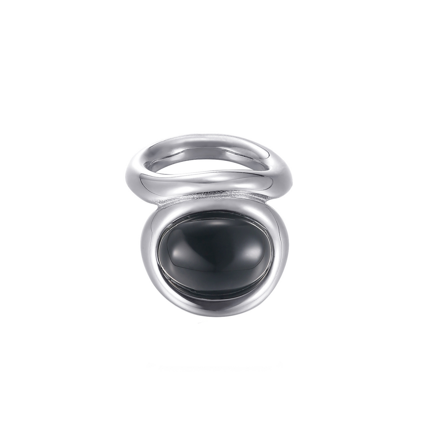 ANILLO DE CÓCTEL LLAMATIVO. NEGRO