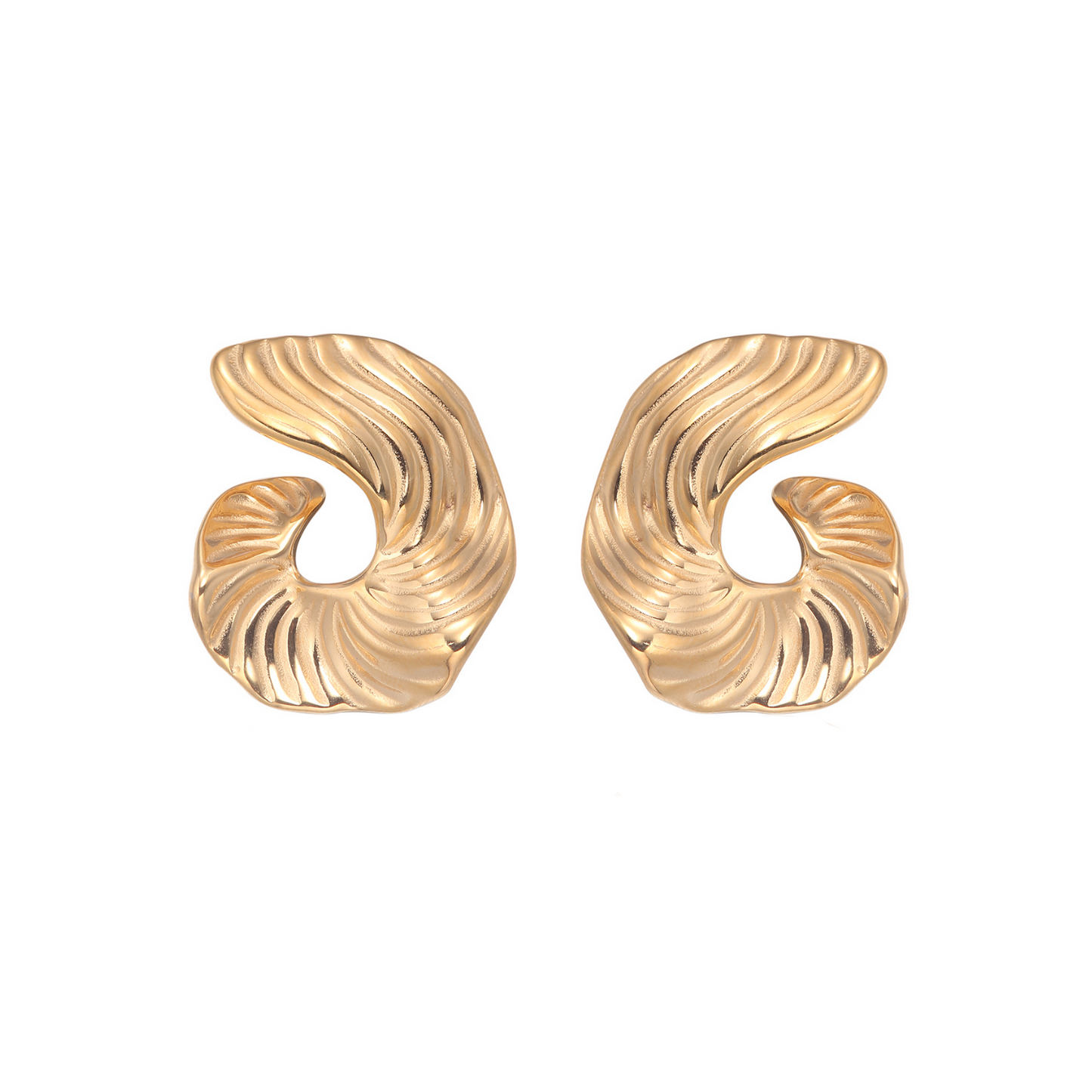 PENDIENTES DE ARO CON REMOLINO FLUIDO.