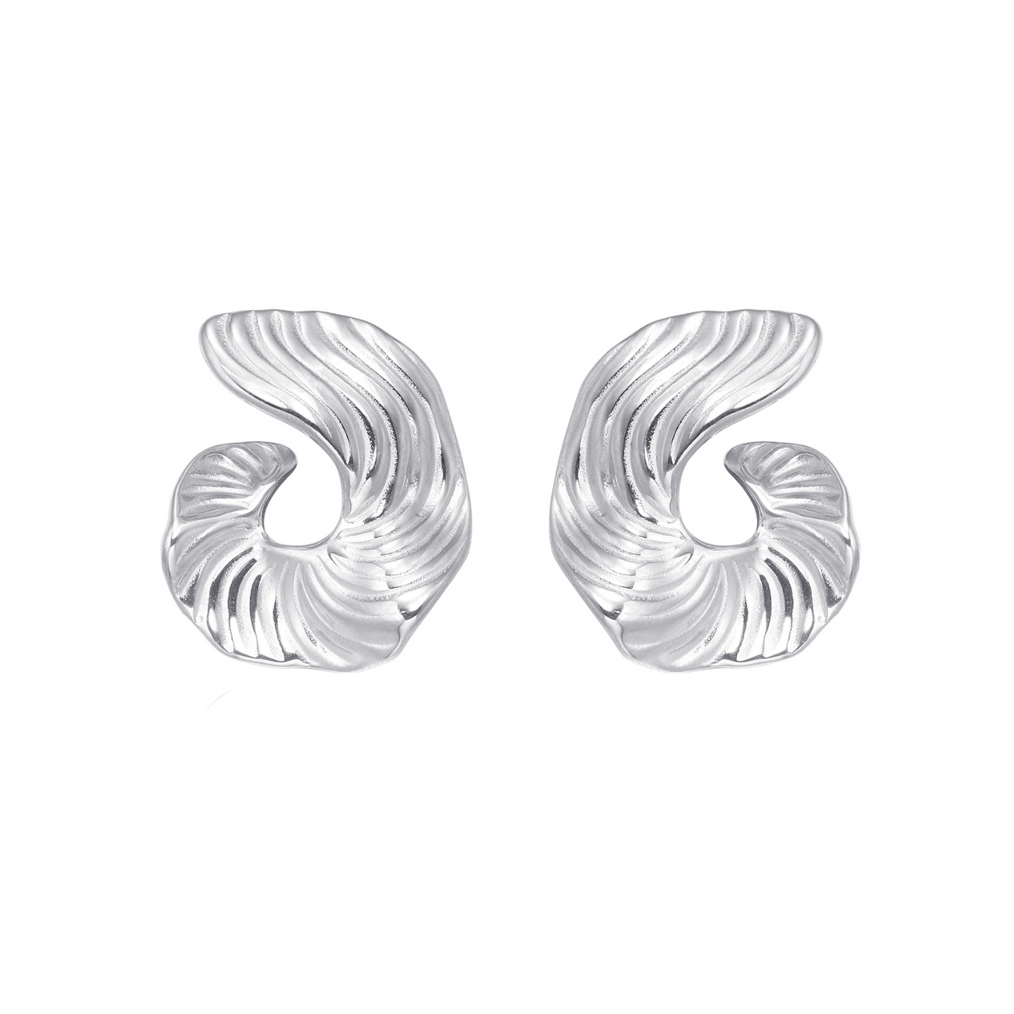 PENDIENTES DE ARO CON REMOLINO FLUIDO.