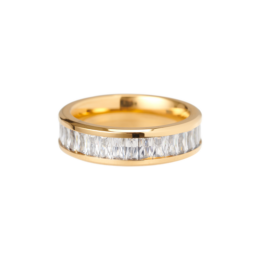 Anello Baguette Placcato Oro
