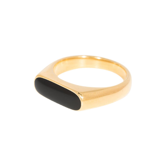 Anello Black Shell Placcato Oro