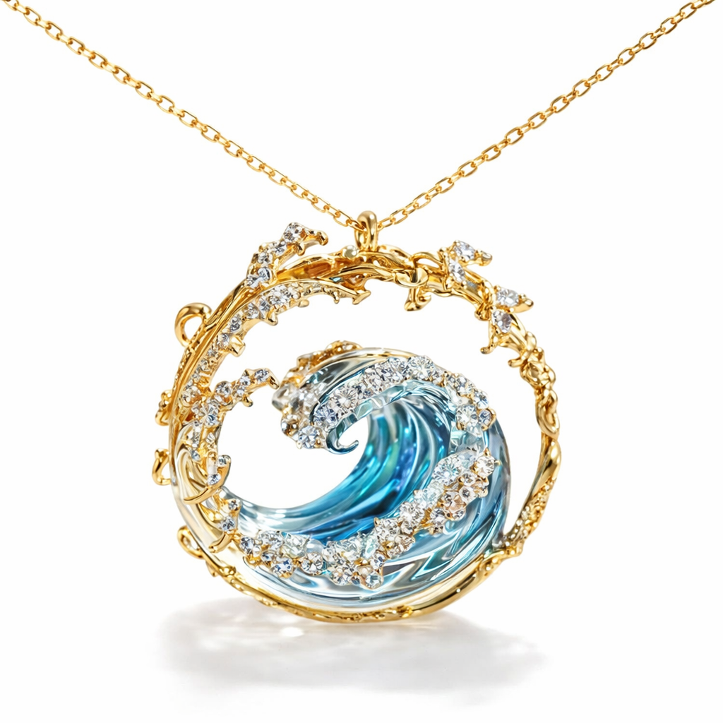 Aqua - Elegante collar de los juramentos del mar