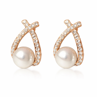 Aretes de perlas y lentejuelas