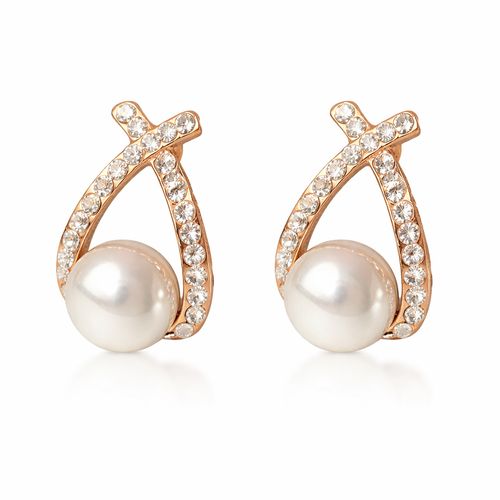 Aretes de perlas y lentejuelas