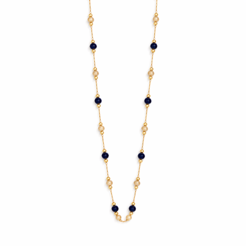 Collar Lulu con Perlas de Piedra Midnight