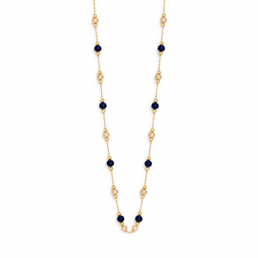 Collar Lulu con Perlas de Piedra Midnight