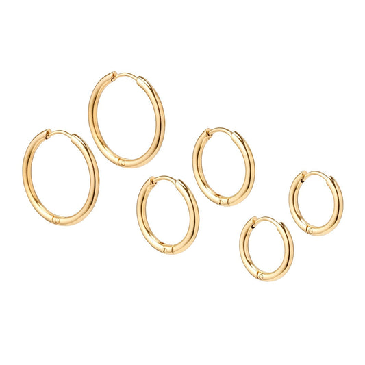 PENDIENTES DE ARO PARA EL DÍA A DÍA. CONJUNTO DE 3