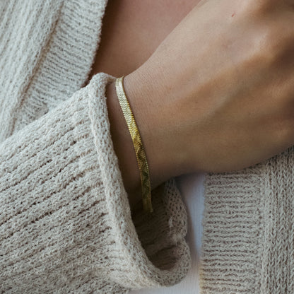 Pulsera de cadena plana de serpiente