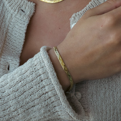 Pulsera de cadena plana de serpiente