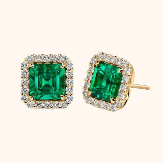 Aretes de esmeraldas con detalles en oro