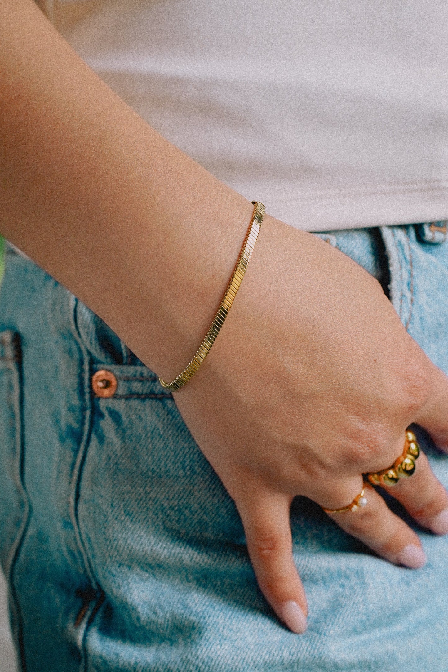 Pulsera Cadena Plana Gruesa