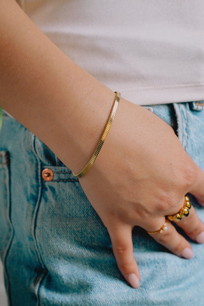 Pulsera Cadena Plana Gruesa