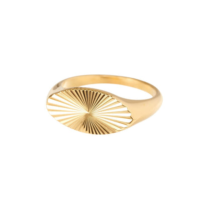 Anillo Oval Rays chapado en oro