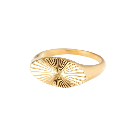 Anillo Oval Rays chapado en oro