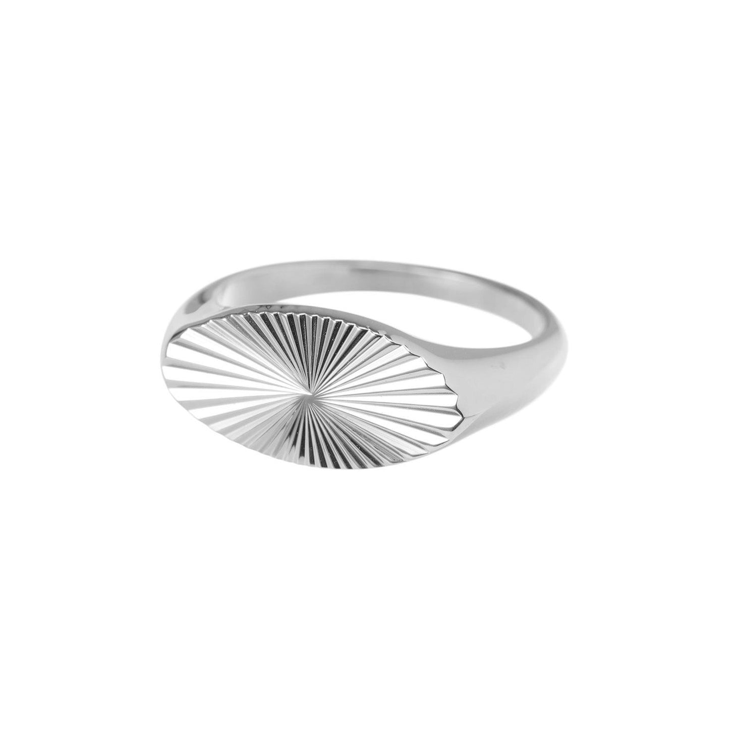 Anillo Oval Rays chapado en oro