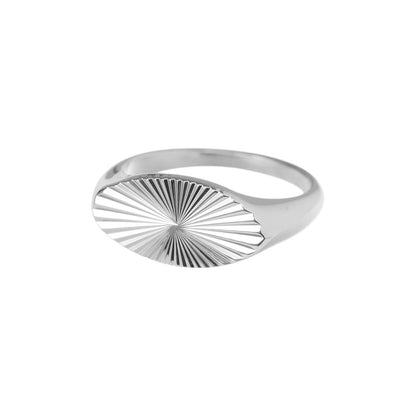 Anillo Oval Rays chapado en oro
