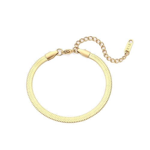 Cadena de Pulsera Plana Estriada