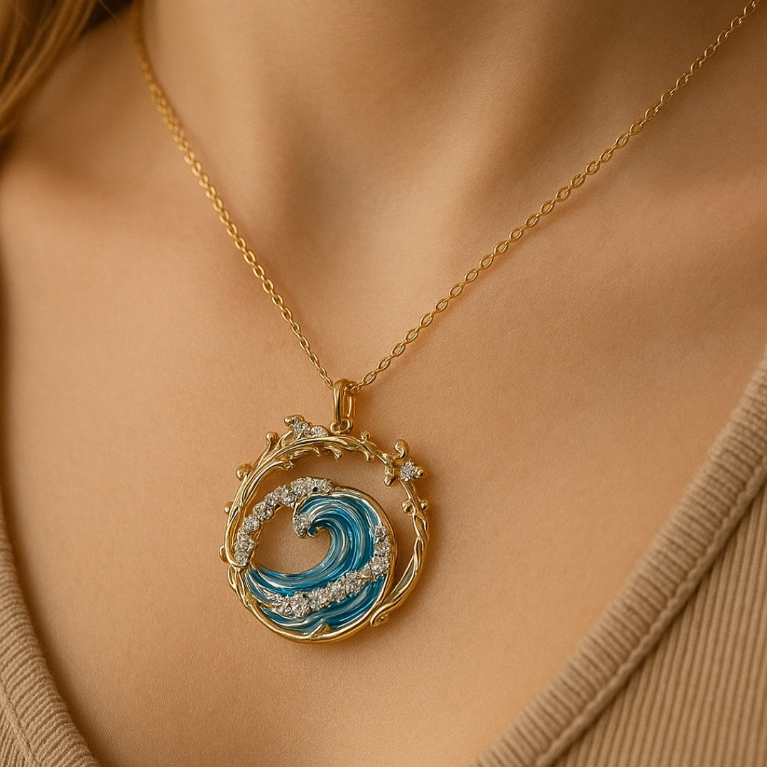 Aqua - Elegante collar de los juramentos del mar