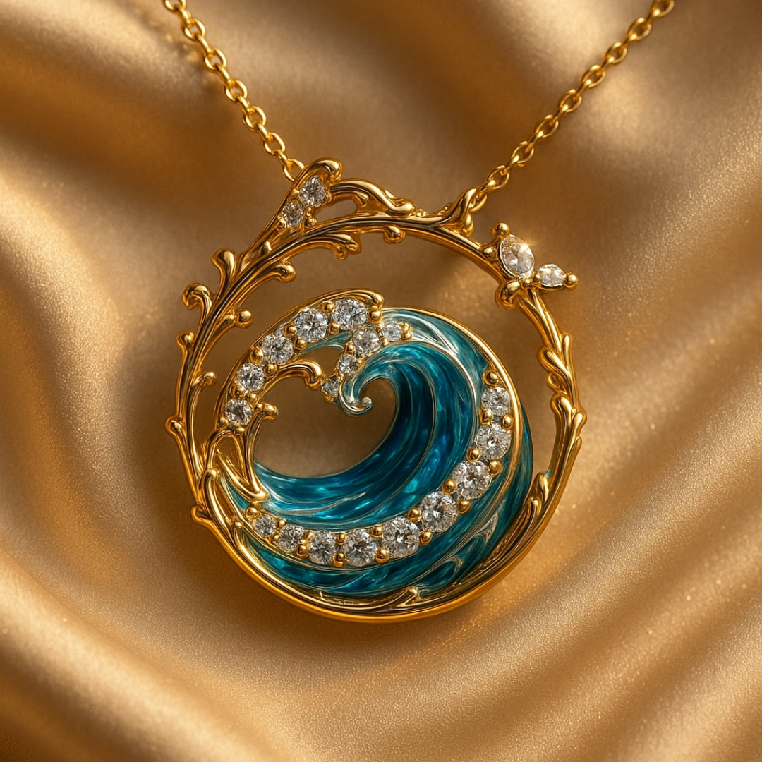 Aqua - Elegante collar de los juramentos del mar