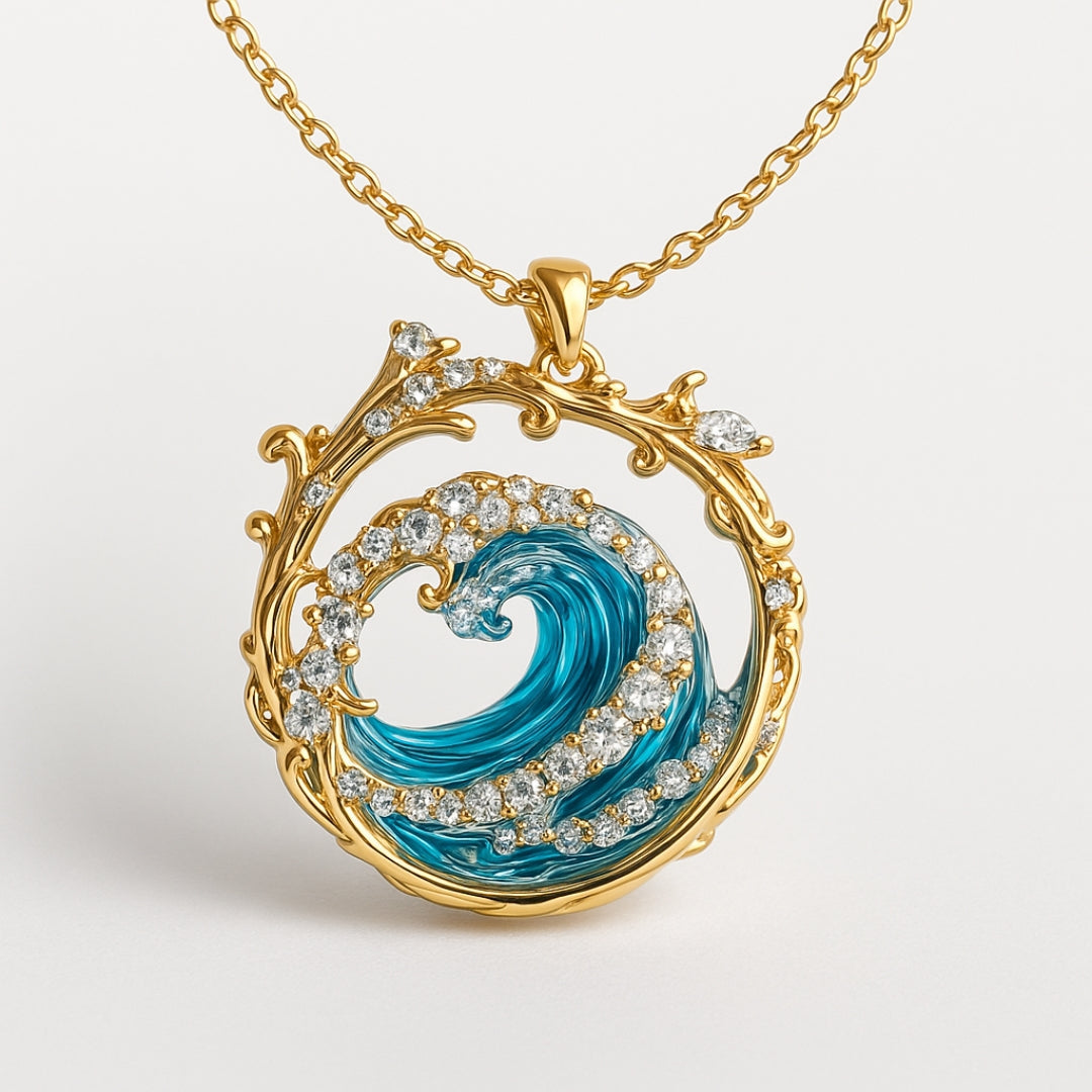 Aqua - Elegante collar de los juramentos del mar