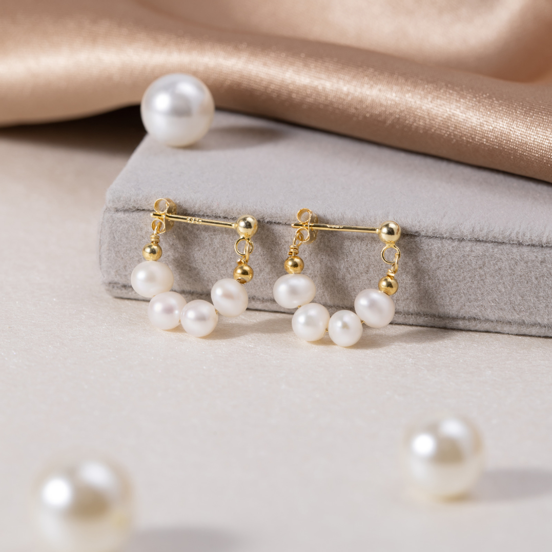 Aretes criollos con perla Celine