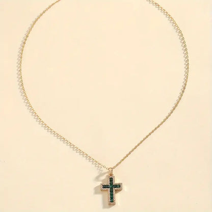 Alena Emerald Cross Pendant