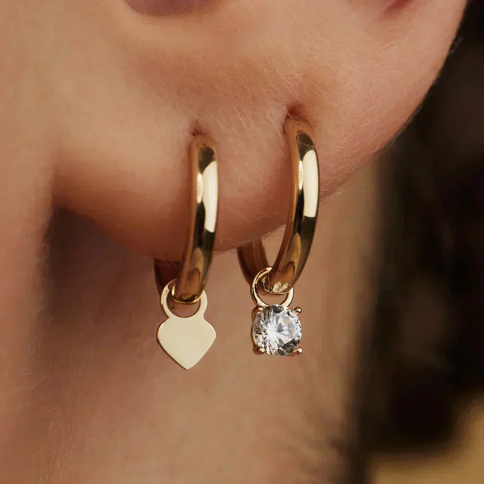 Aretes de aro con piedras Lágrimas de Luna