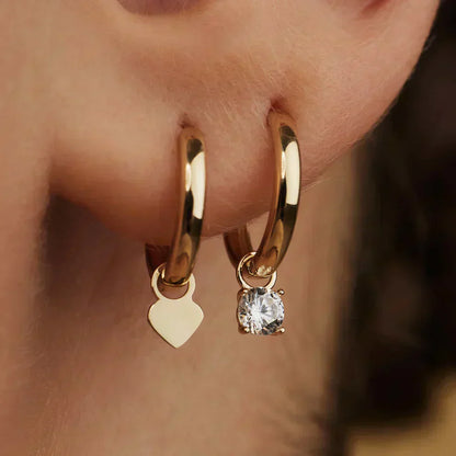 Aretes de aro con piedras Lágrimas de Luna