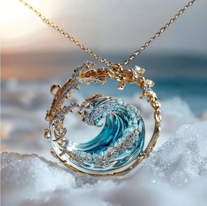 Aqua - Elegante collar de los juramentos del mar
