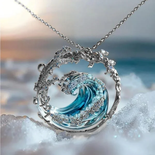 Aqua - Elegante collar de los juramentos del mar