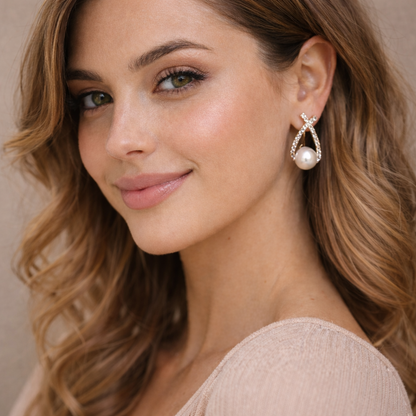 Aretes de perlas y lentejuelas